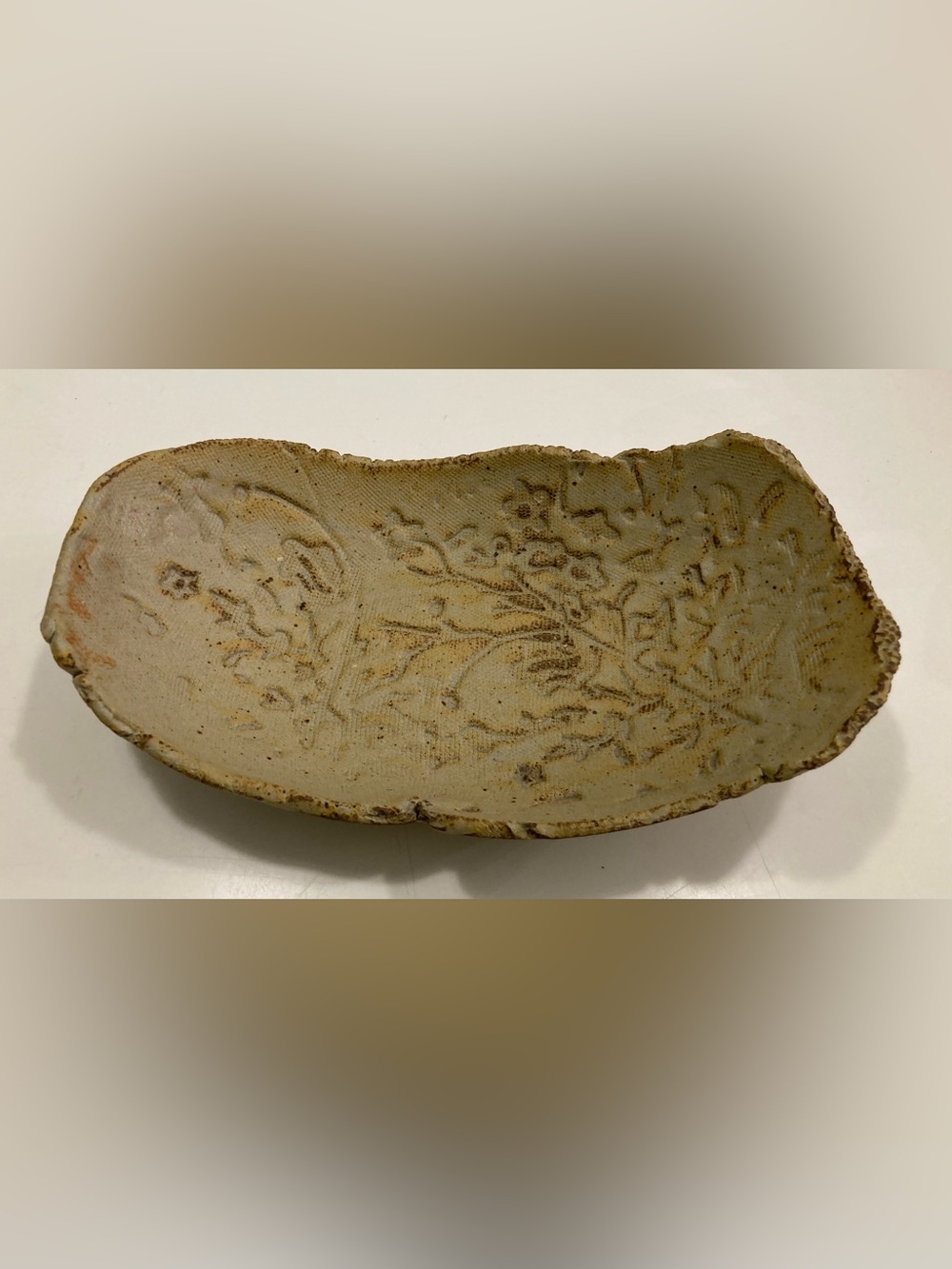 Handcrafted Shallow Stoneware Dish